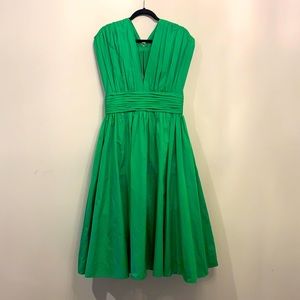 Tracy Reese Size 12 US Hand Shirred Kelly Dress in Color Apple Green